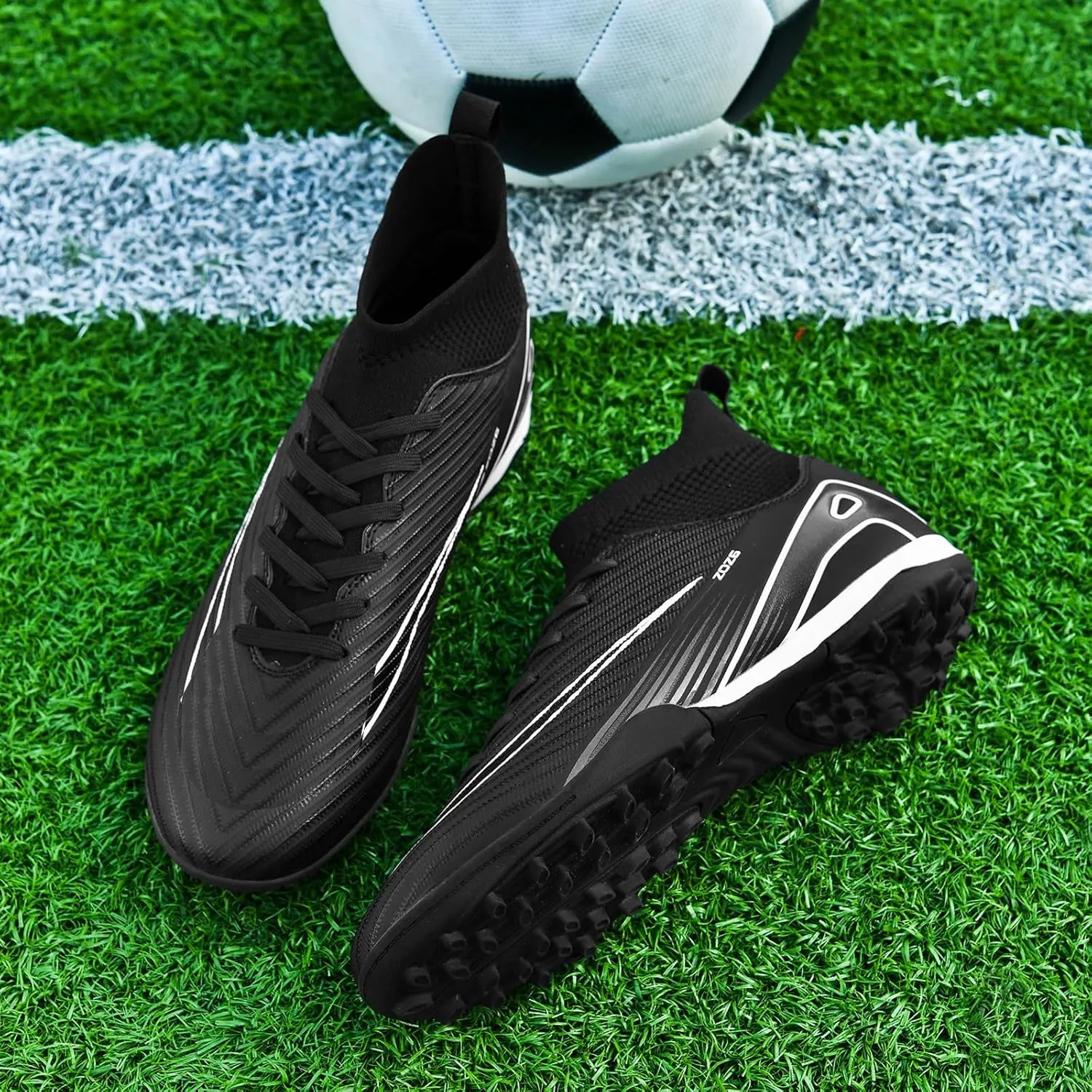 Soccer Cleats for Mens Womens Turf Soccer Shoes Indoor Unisex Football Boots AG FG TF Wide Training Sneaker Outdoor