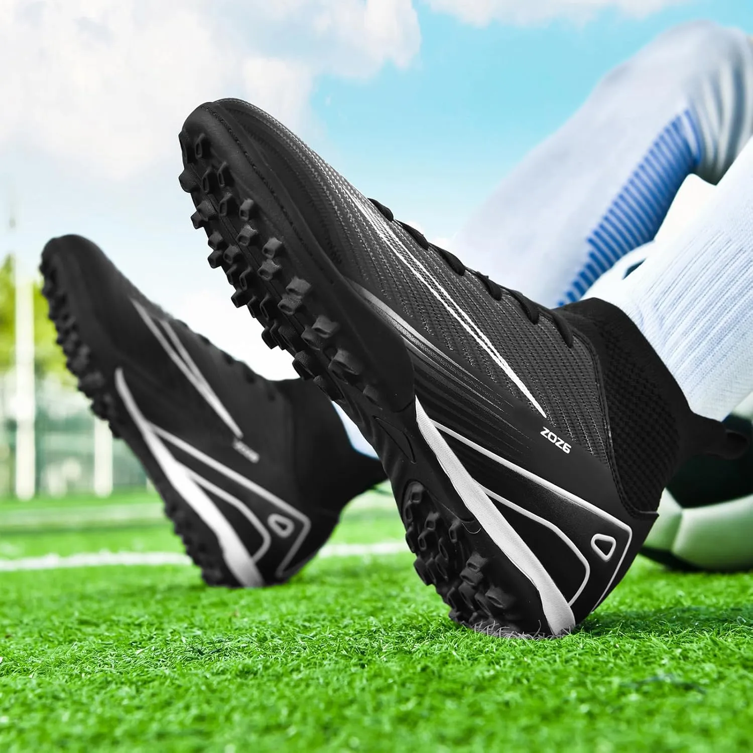 Soccer Cleats for Mens Womens Turf Soccer Shoes Indoor Unisex Football Boots AG FG TF Wide Training Sneaker Outdoor