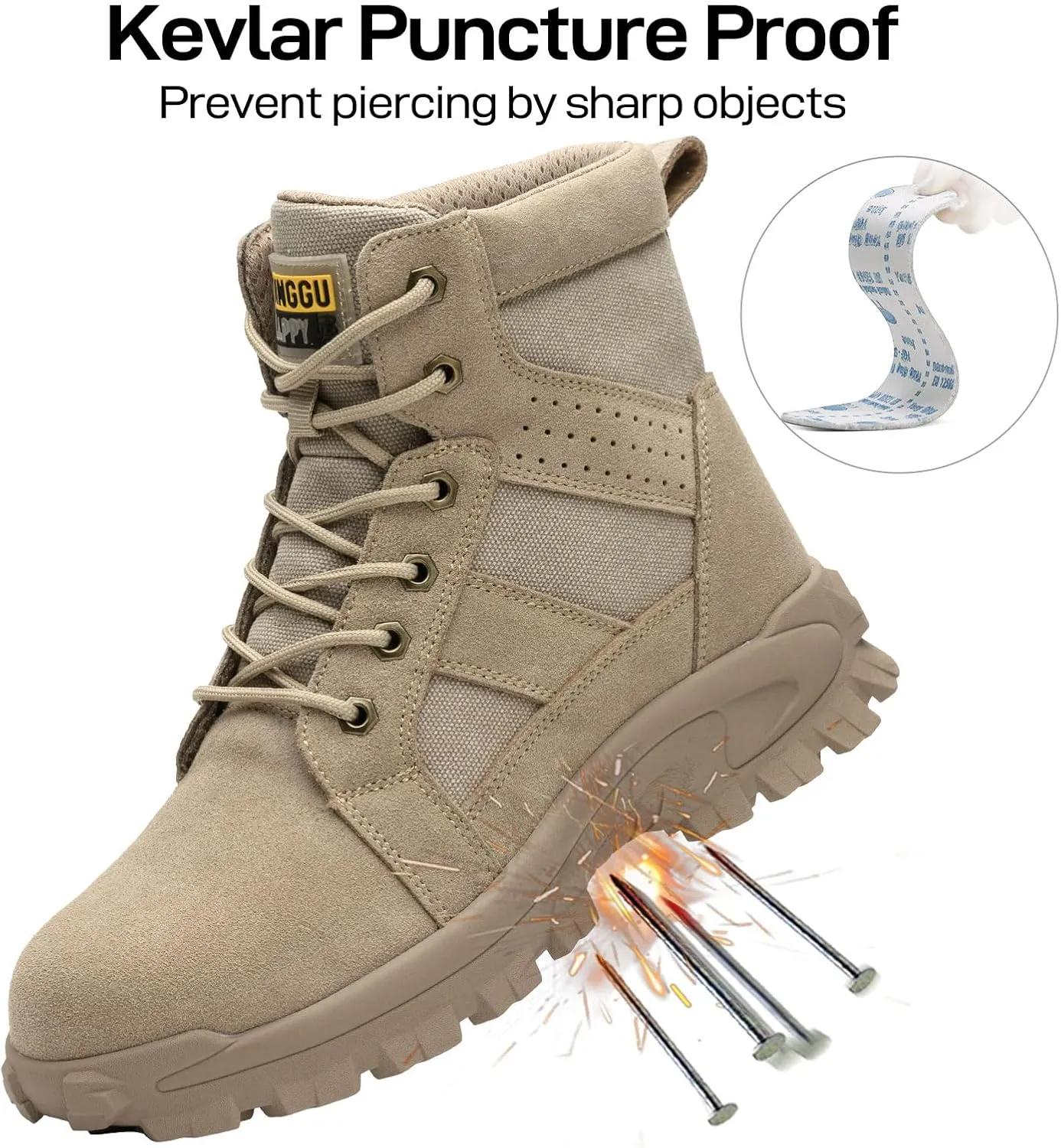 Steel Toe Boots for Men Comfortable Mens Work Boots Indestructible Construction Industrial Safety Boots