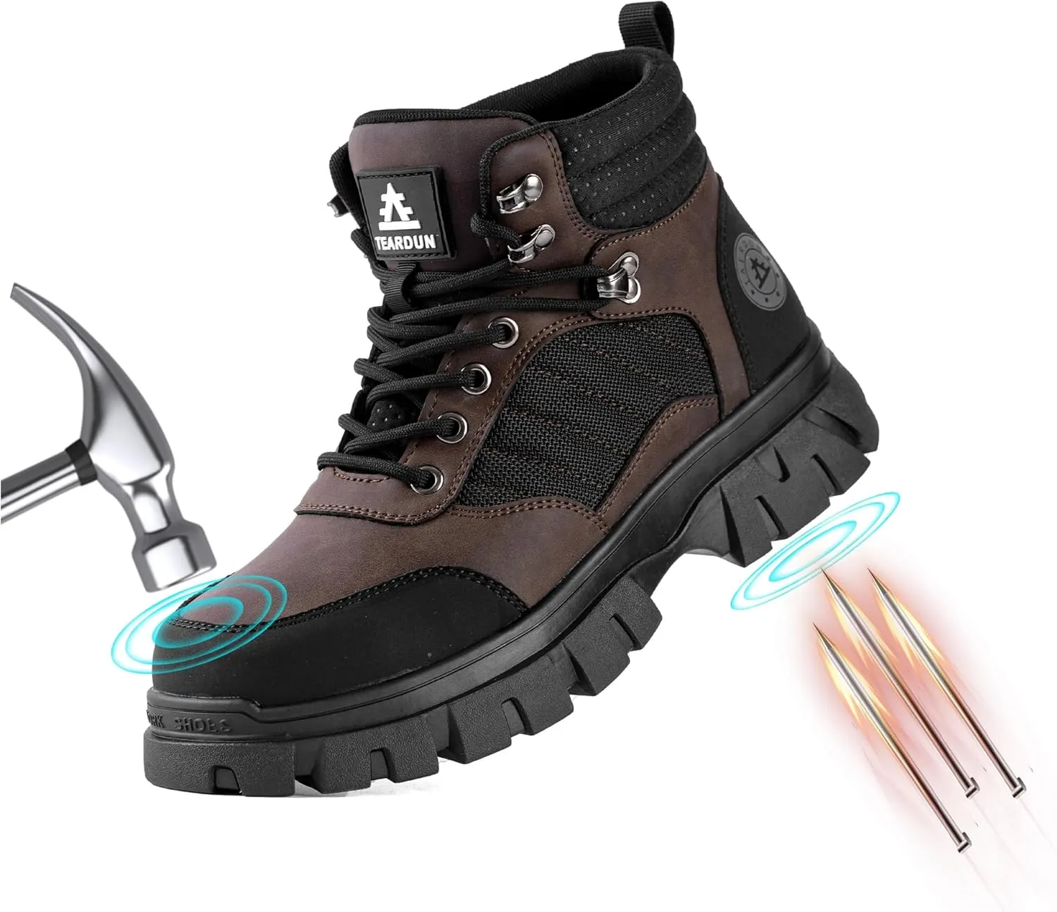 Steel Toe Boots for Men Waterproof Work Safety Shoes Non-slip Breathable Comfort Lightweight, Industrial & Construction Shoes, Indestructible Welding Boots