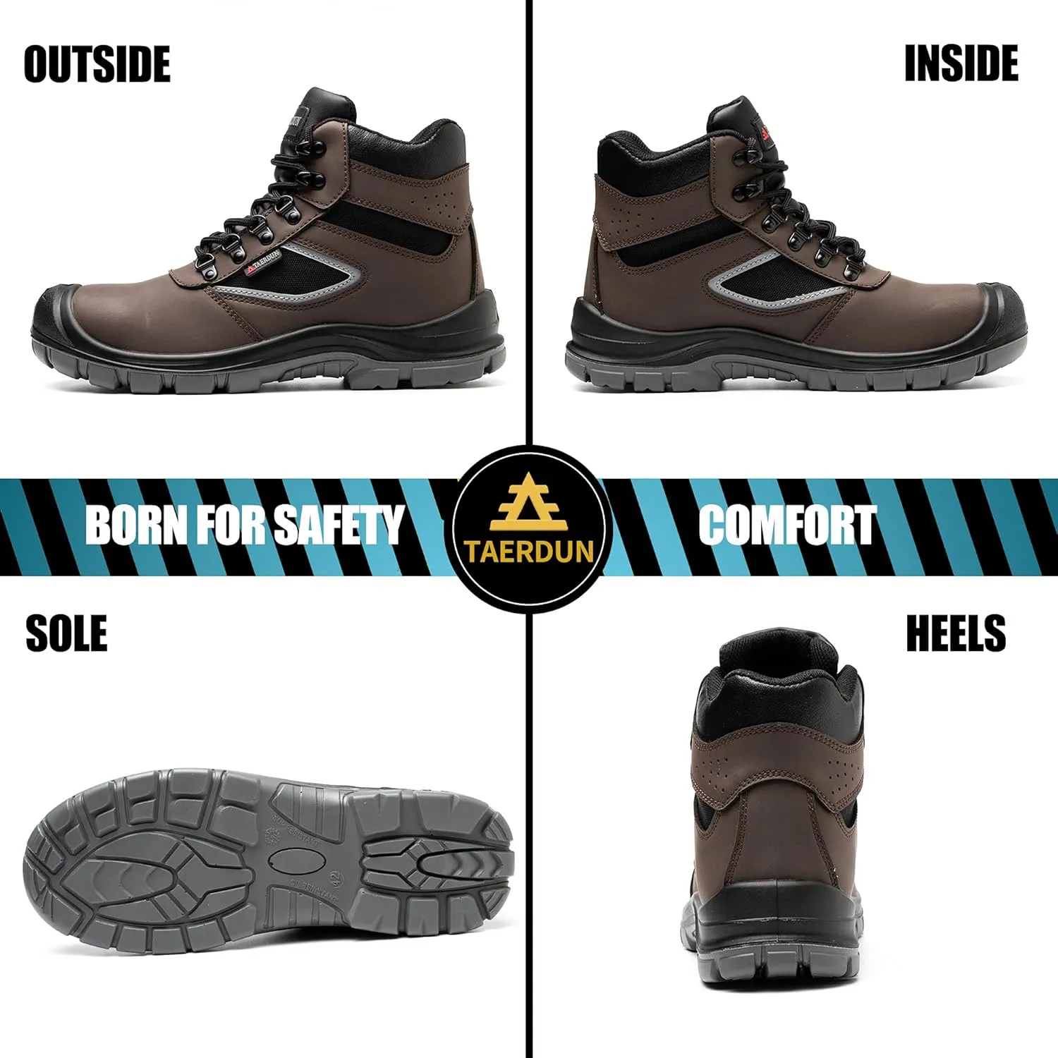 Steel Toe Boots for Men Waterproof Work Safety Shoes Non-slip Breathable Comfort Lightweight, Industrial & Construction Shoes, Indestructible Welding Boots