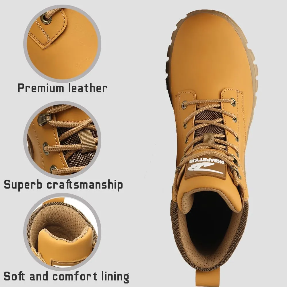 Steel Toe Boots for Women Wateproof Safety Shoes Men Lightweight Composite Toe Boots Leather Construction Steel work Shoes