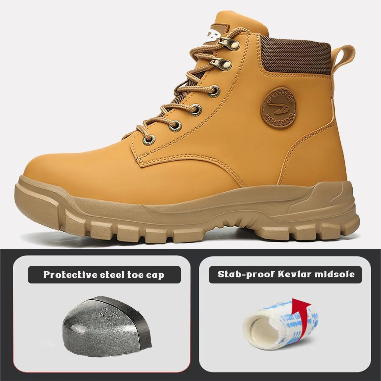 Steel Toe Boots for Women Wateproof Safety Shoes Men Lightweight Composite Toe Boots Leather Construction Steel work Shoes