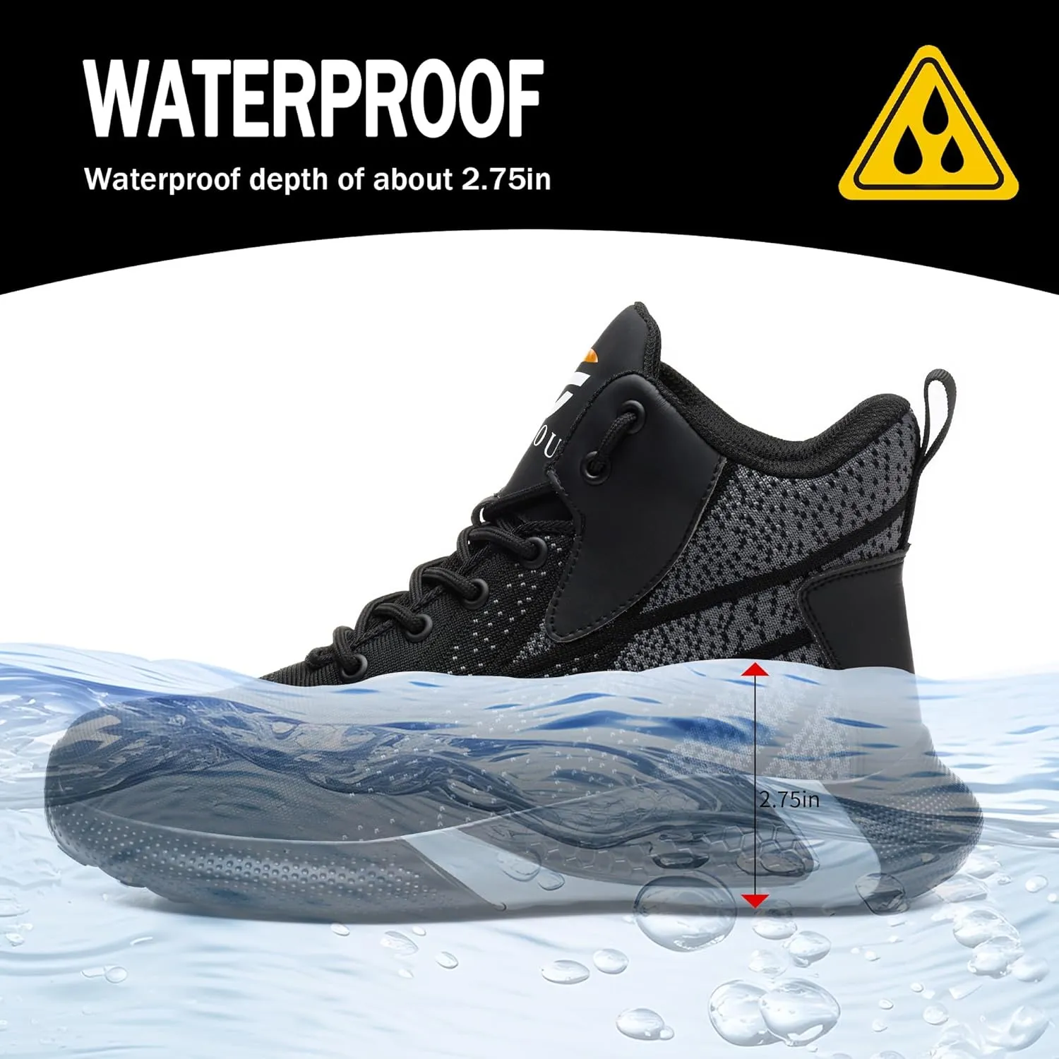 Steel Toe Shoes for Men Lightweight Comfortable Steel Toe Sneakers Waterproof Slip Resistant Steel Toe Boots for Women