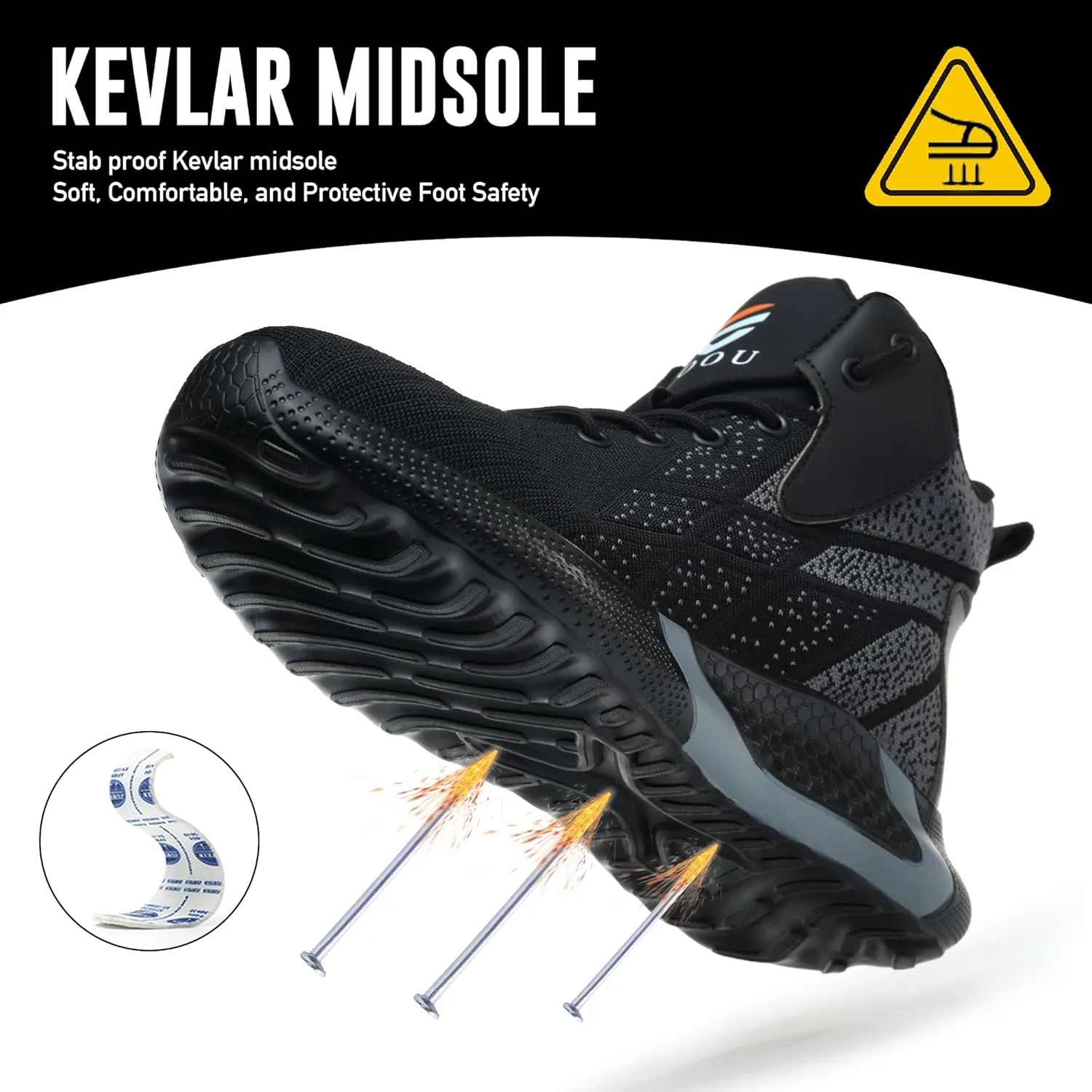 Steel Toe Shoes for Men Lightweight Comfortable Steel Toe Sneakers Waterproof Slip Resistant Steel Toe Boots for Women
