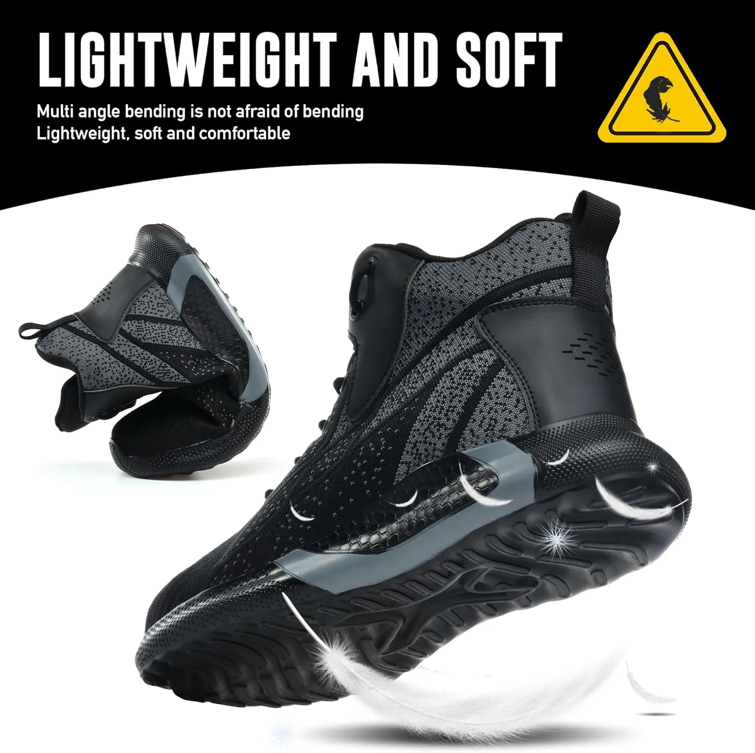 Steel Toe Shoes for Men Lightweight Comfortable Steel Toe Sneakers Waterproof Slip Resistant Steel Toe Boots for Women