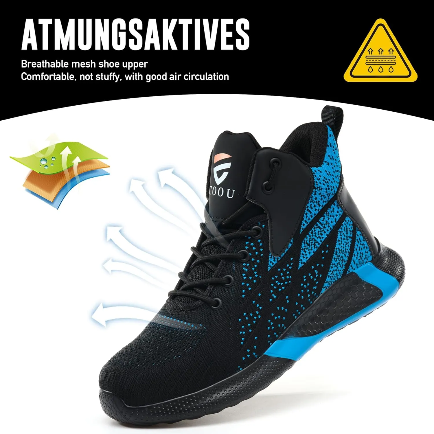 Steel Toe Shoes for Men Lightweight Comfortable Steel Toe Sneakers Waterproof Slip Resistant Steel Toe Boots for Women