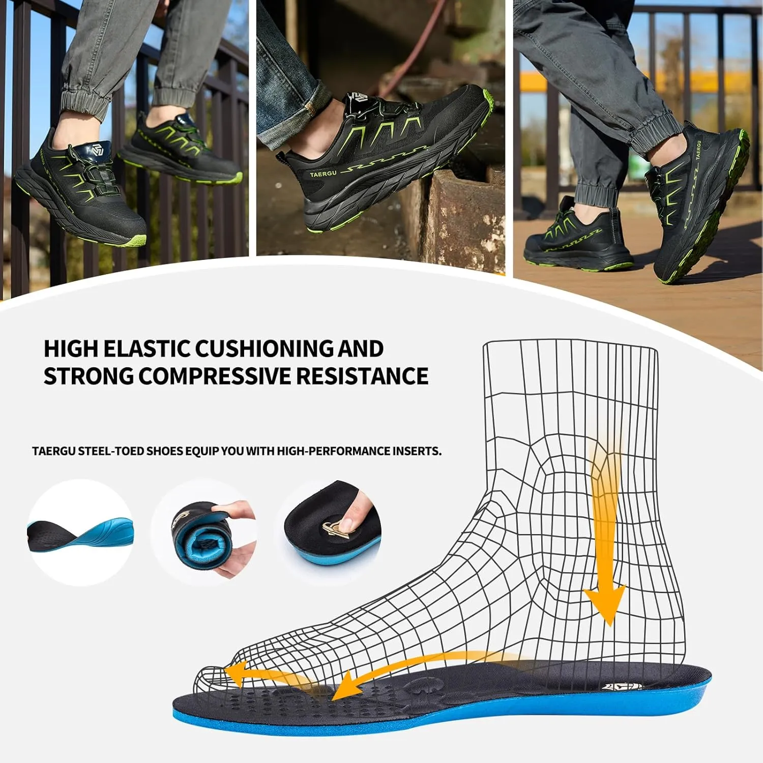Steel Toe Shoes for Men Lightweight Indestructible Safety Work Shoes Non Slip Resistant Steel Toe Sneakers