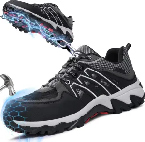 Steel Toe Shoes for Men Lightweight Work Boots for Men Comfortable Steel Toe Boots Industrial Work Shoes Breathable Safety Shoes Construction Steel Toe Sneakers Indestructible Safety Boots