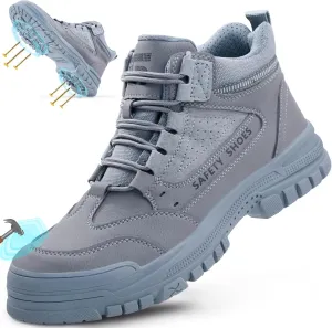 Steel Toe Shoes for Men Lightweight Work Boots for Men Comfortable Steel Toe Boots Industrial Work Shoes Breathable Safety Shoes Construction Steel Toe Sneakers Indestructible Safety Boots