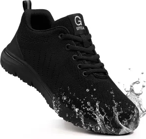 Steel Toe Shoes for Men Lightweight Work Shoes Safety Shoes Air Cushioned Steel Toe Sneakers Indestructible Steel Tennis Toe Shoes Construction Industrial Work Safety Sneakers