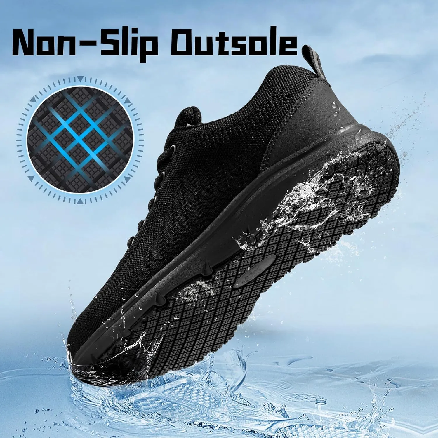 Steel Toe Shoes for Men Lightweight Work Shoes Safety Shoes Air Cushioned Steel Toe Sneakers Indestructible Steel Tennis Toe Shoes Construction Industrial Work Safety Sneakers