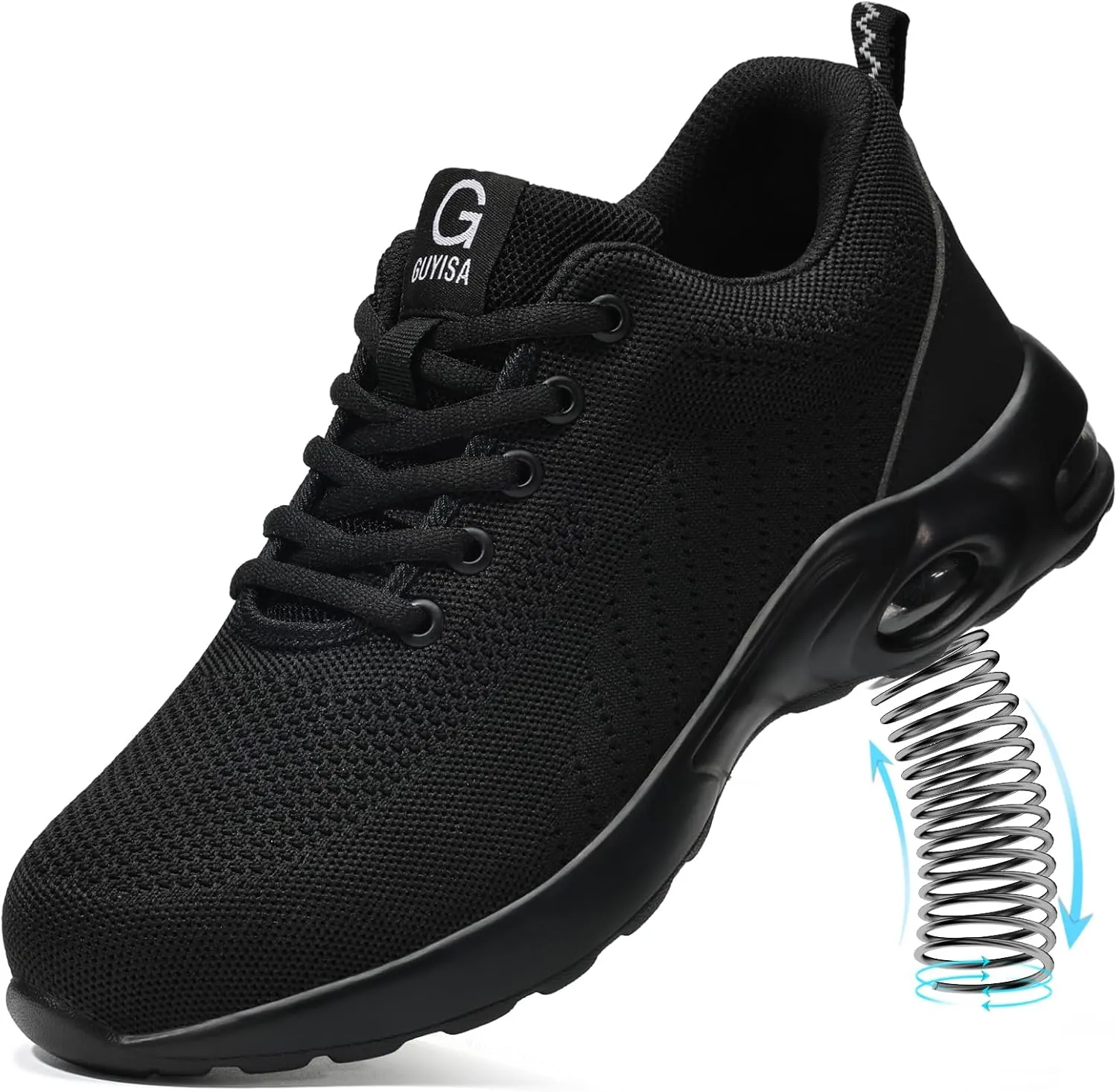 Steel Toe Shoes for Men Lightweight Work Shoes Safety Shoes Air Cushioned Steel Toe Sneakers Indestructible Steel Tennis Toe Shoes Construction Industrial Work Safety Sneakers