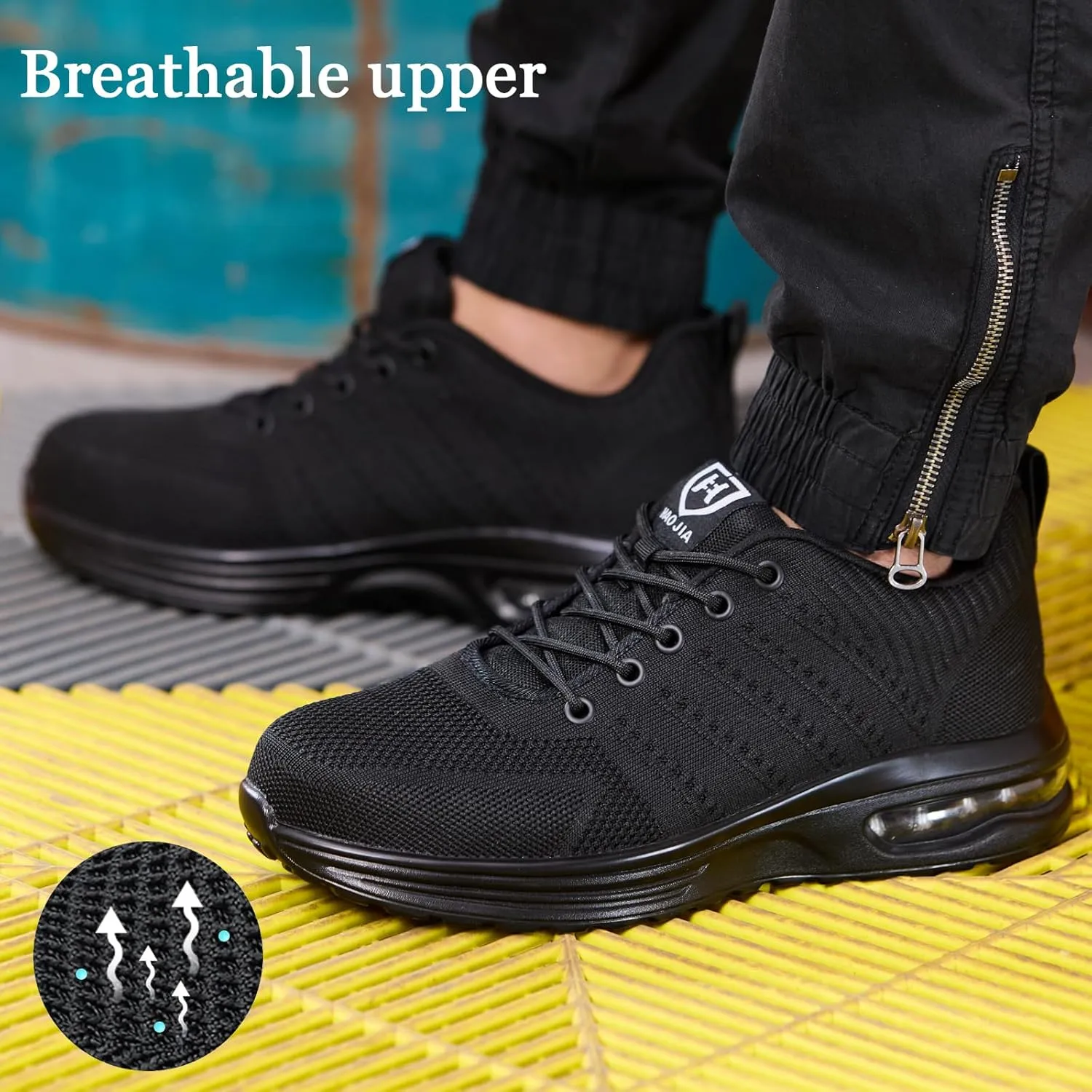 Steel Toe Shoes for Men Women Comfortable Breathable Safety Work Shoes Lightweight Indestructible Puncture Proof Steel Toe Sneakers