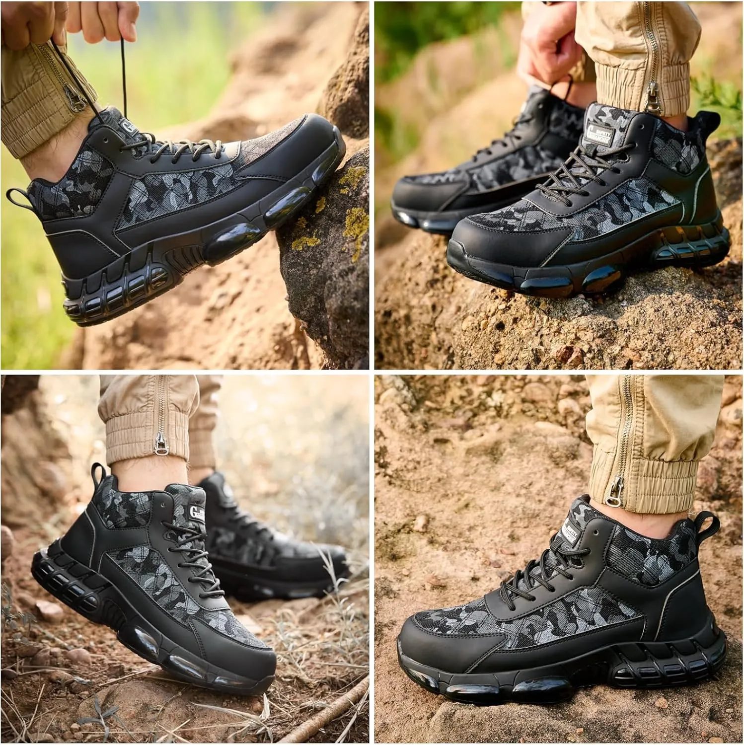 Steel Toe Shoes for Men Women Comfortable Breathable Safety Work Shoes Lightweight Indestructible Puncture Proof Steel Toe Sneakers