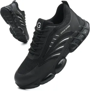 Steel Toe Shoes for Men Women Comfortable Breathable Safety Work Shoes Lightweight Indestructible Puncture Proof Steel Toe Sneakers