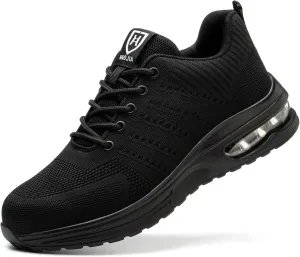 Steel Toe Shoes for Men Women Comfortable Breathable Safety Work Shoes Lightweight Indestructible Puncture Proof Steel Toe Sneakers