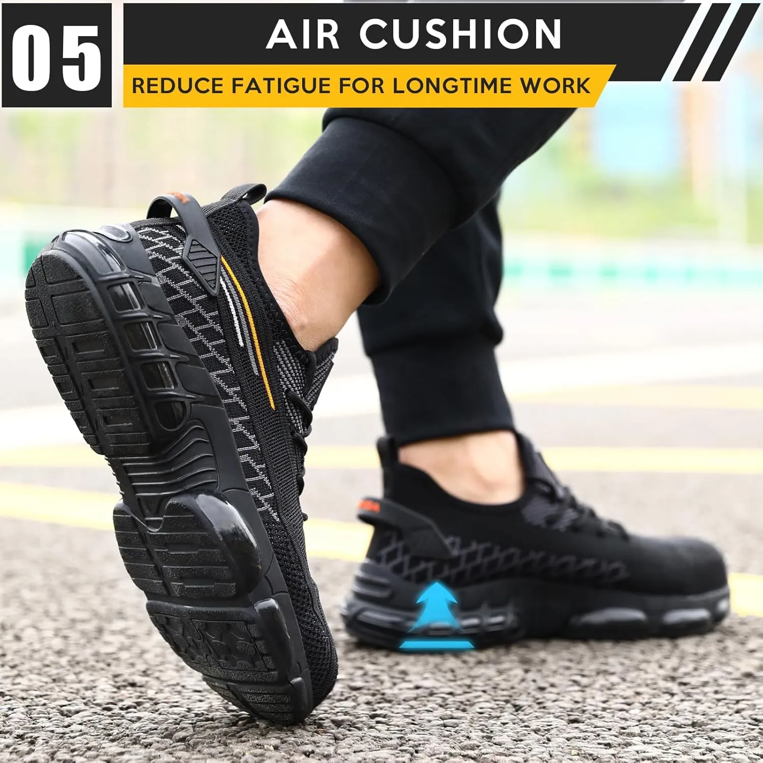 Steel Toe Shoes for Men Women Comfortable Lightweight Composite Toe Work Shoes Cushion Indestructible Construction Safety Toe Sneakers