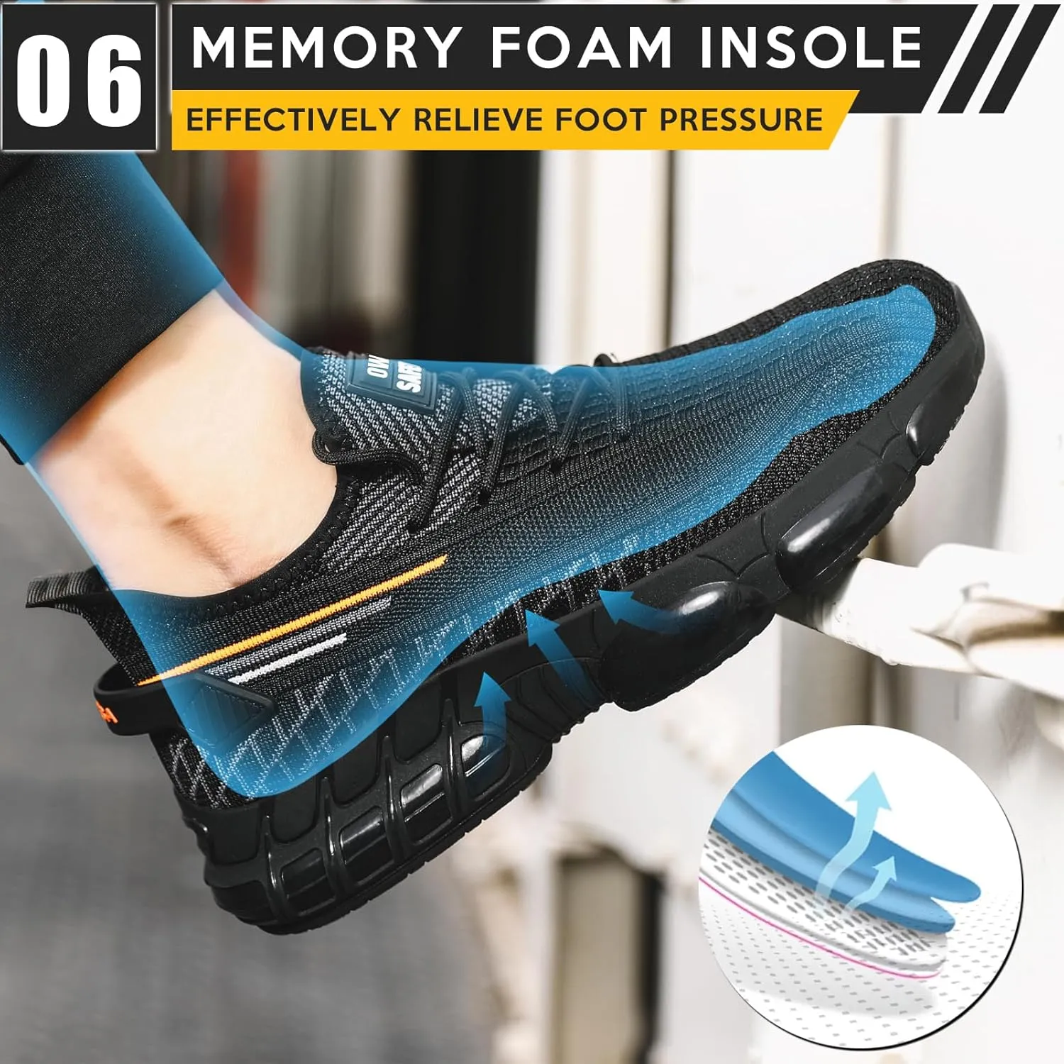 Steel Toe Shoes for Men Women Comfortable Lightweight Composite Toe Work Shoes Cushion Indestructible Construction Safety Toe Sneakers