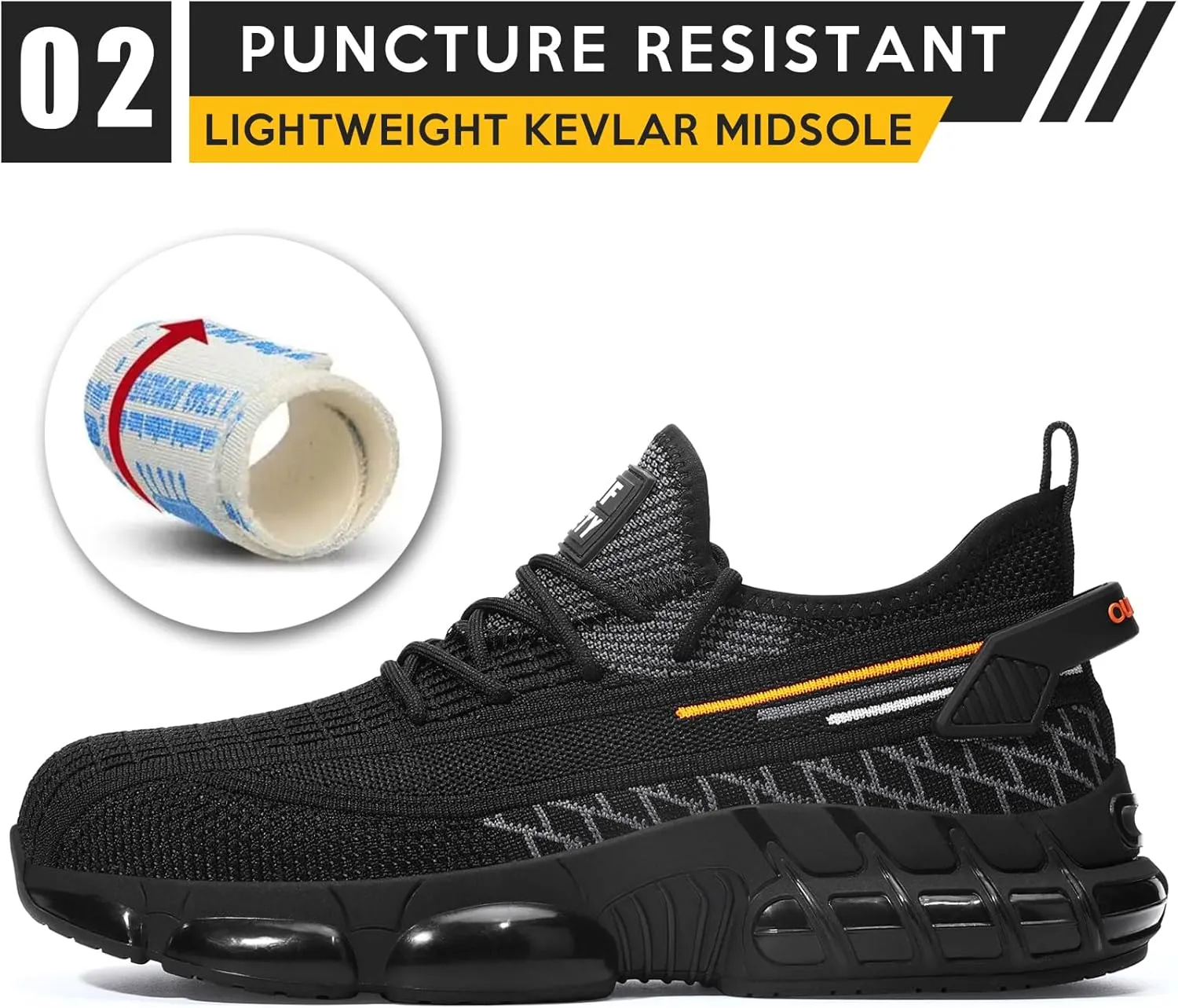 Steel Toe Shoes for Men Women Comfortable Lightweight Composite Toe Work Shoes Cushion Indestructible Construction Safety Toe Sneakers