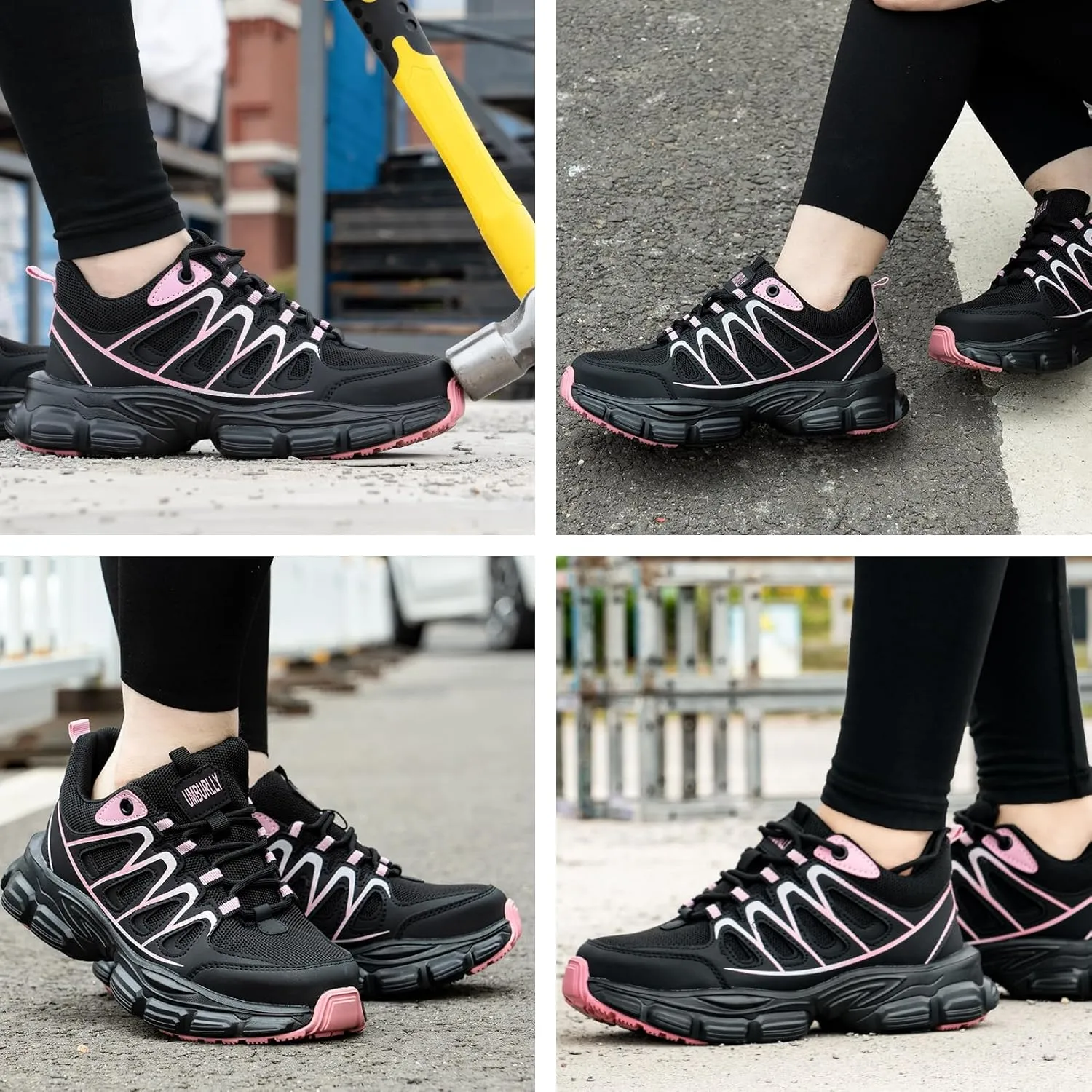 Steel Toe Shoes for Men Women Composite Toe Work Sneakers Indestructible Safety Tennis Shoes Lightweight Breathable Construction Sneakers Puncture Proof Air Cushion Ergonomic Design