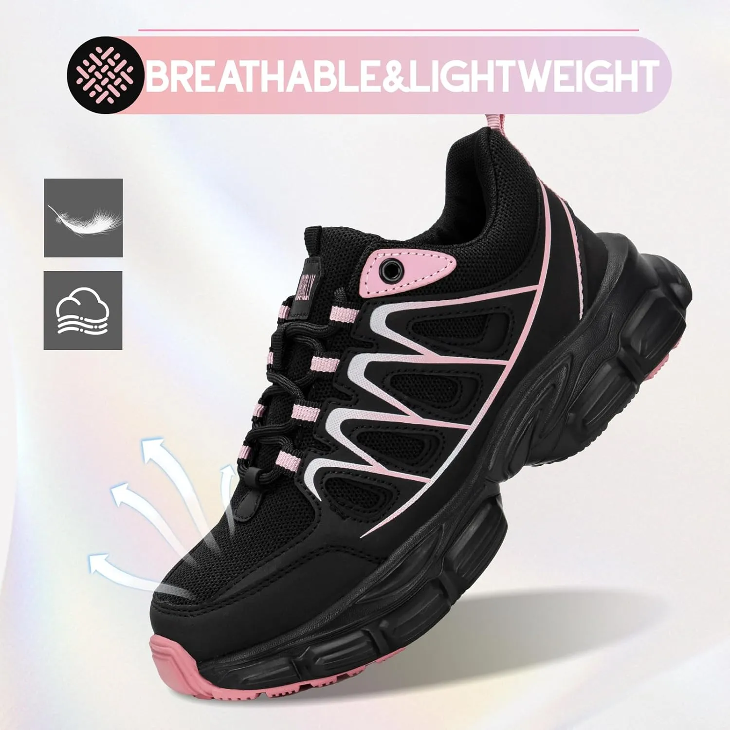 Steel Toe Shoes for Men Women Composite Toe Work Sneakers Indestructible Safety Tennis Shoes Lightweight Breathable Construction Sneakers Puncture Proof Air Cushion Ergonomic Design