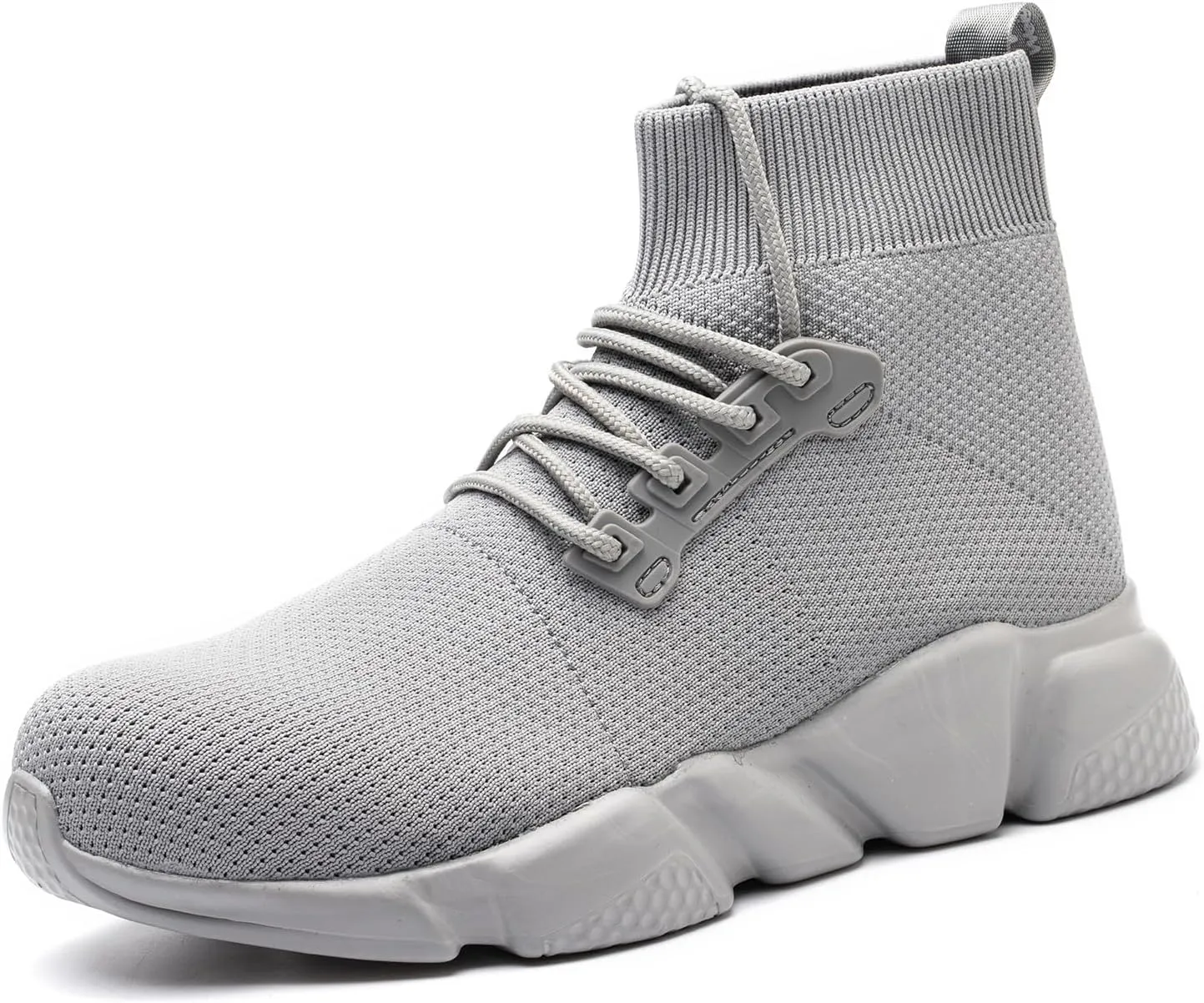 Steel Toe Shoes for Men Work Safety Boots Women Socks Slip On Breathable Lightweight Non Slip High Top Construction Boots