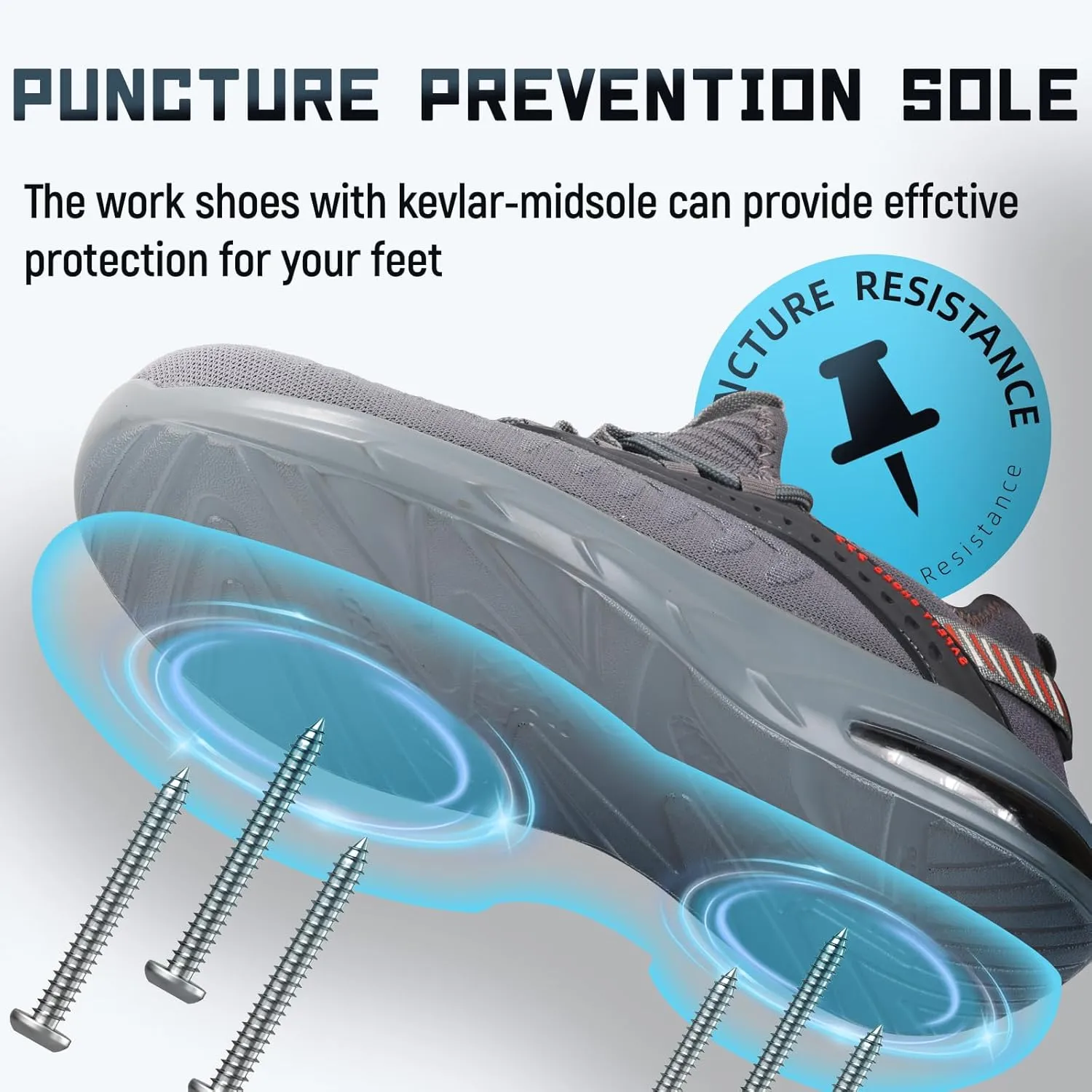 Steel Toe Shoes for Men Work Women Lightweight Air Cushion Sneakers Slip Resistant Safety Work Boots Indestructible Shoes