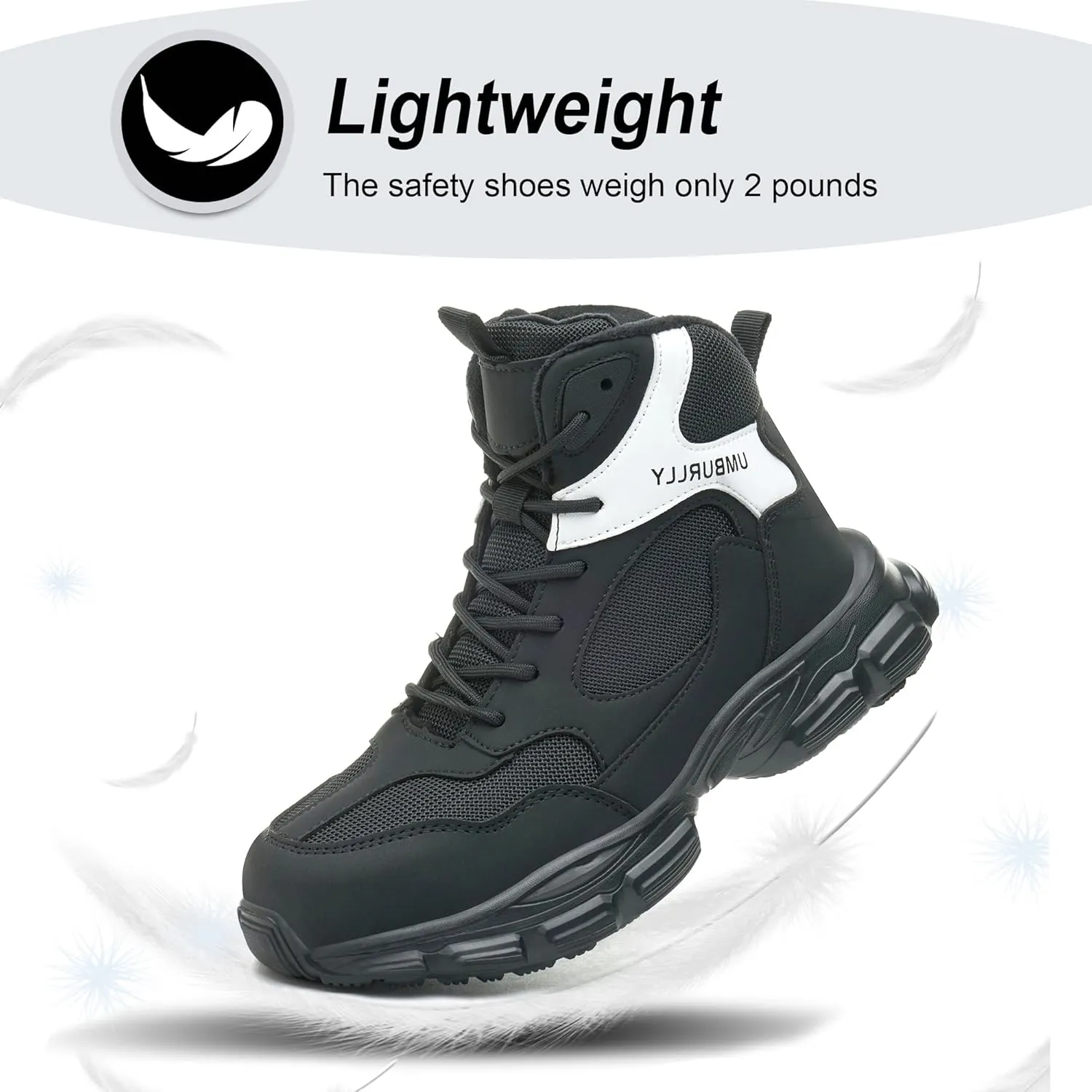 Steel Toe Shoes Women Safety Shoes Lightweight Comfortable Non Slip Thickened Sole Puncture Proof Steel Toe Sneakers Women Size 5.5-10