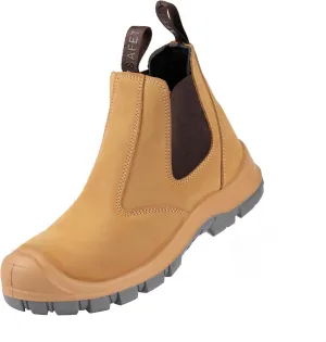 Steel Toe Work Boots for Men Slip-on Chelsea Boot, Men's Industrial & Construction Shoes, Waterproof, Lightweight, Comfortable, Non-slip Safety Shoes, Black, 10.5