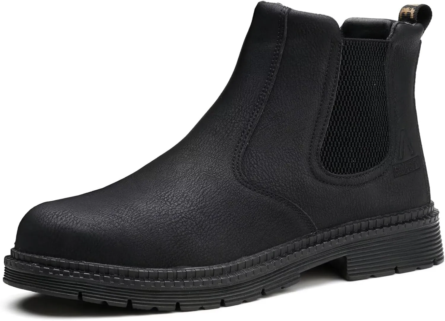 Steel Toe Work Boots for Men Women Slip-on Chelsea Boots, Men's Industrial Construction Shoes, Waterproof, Lightweight, Comfortable, Non-slip Safety Boots…