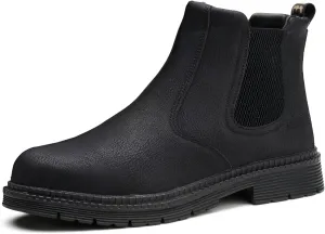 Steel Toe Work Boots for Men Women Slip-on Chelsea Boots, Men's Industrial Construction Shoes, Waterproof, Lightweight, Comfortable, Non-slip Safety Boots…