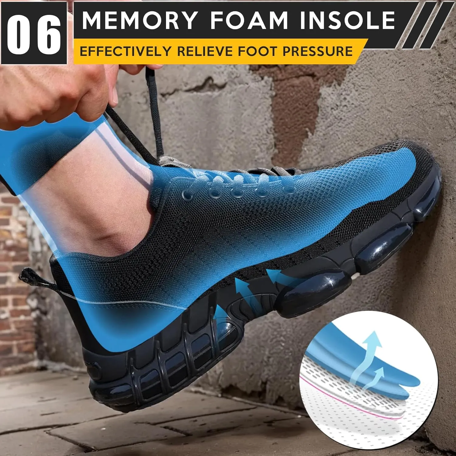 Steel Toe Work Shoes for Men Women Comfortable Lightweight Cushion Composite Toe Construction Safety Toe Shoes