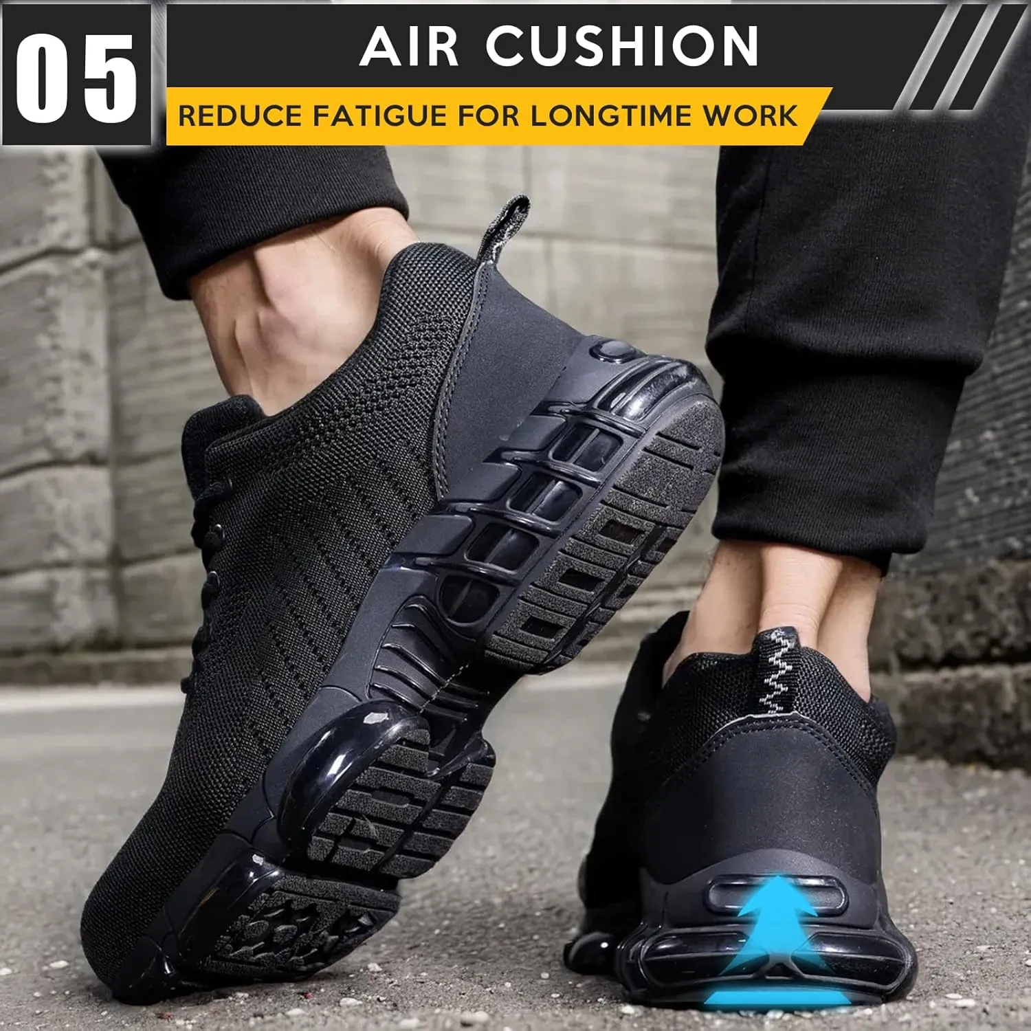 Steel Toe Work Shoes for Men Women Comfortable Lightweight Cushion Composite Toe Construction Safety Toe Shoes