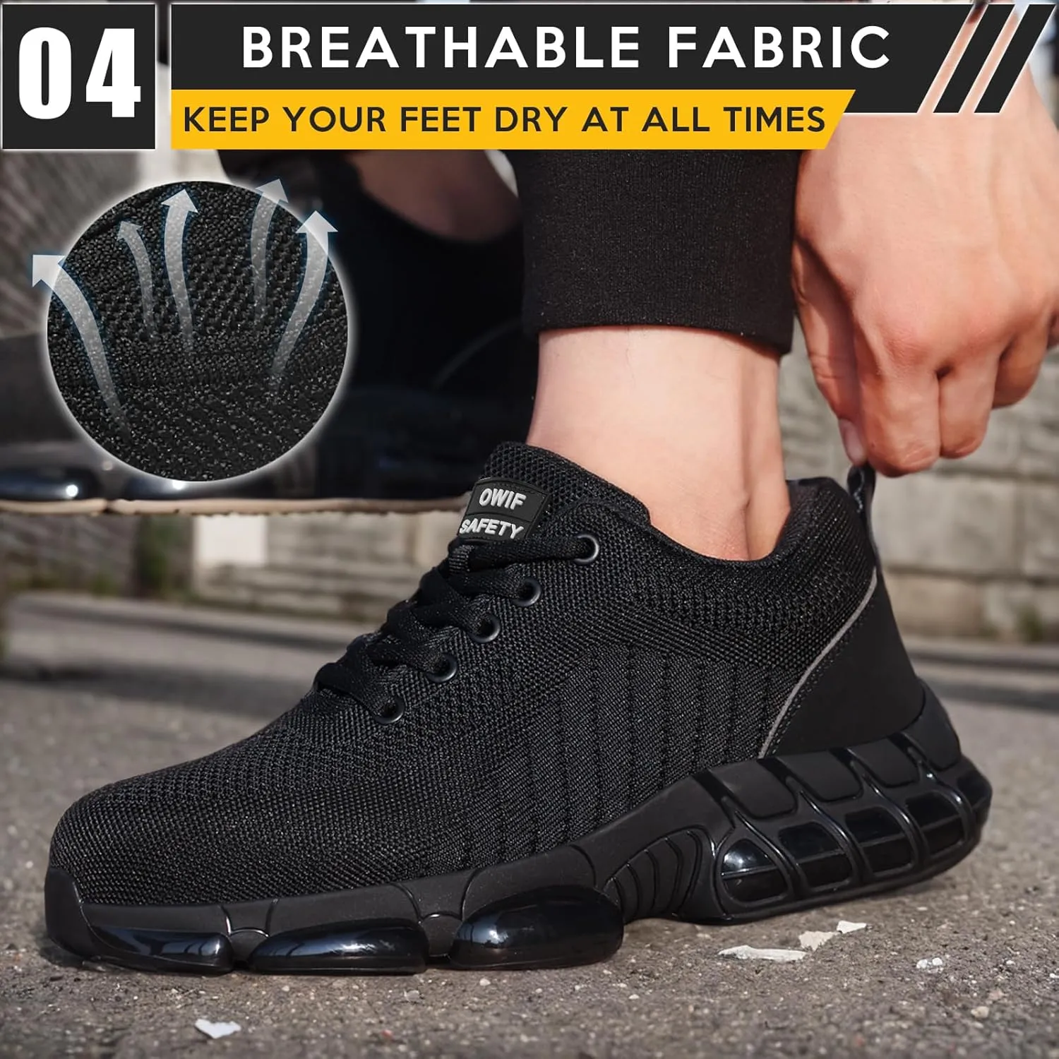 Steel Toe Work Shoes for Men Women Comfortable Lightweight Cushion Composite Toe Construction Safety Toe Shoes