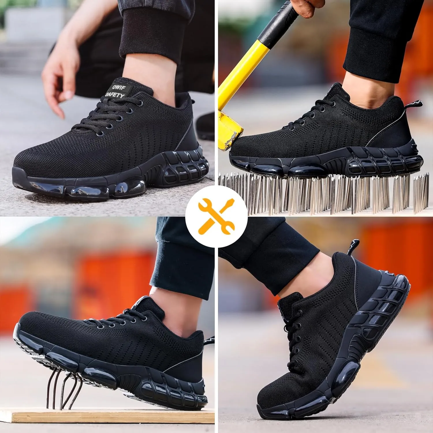 Steel Toe Work Shoes for Men Women Comfortable Lightweight Cushion Composite Toe Construction Safety Toe Shoes