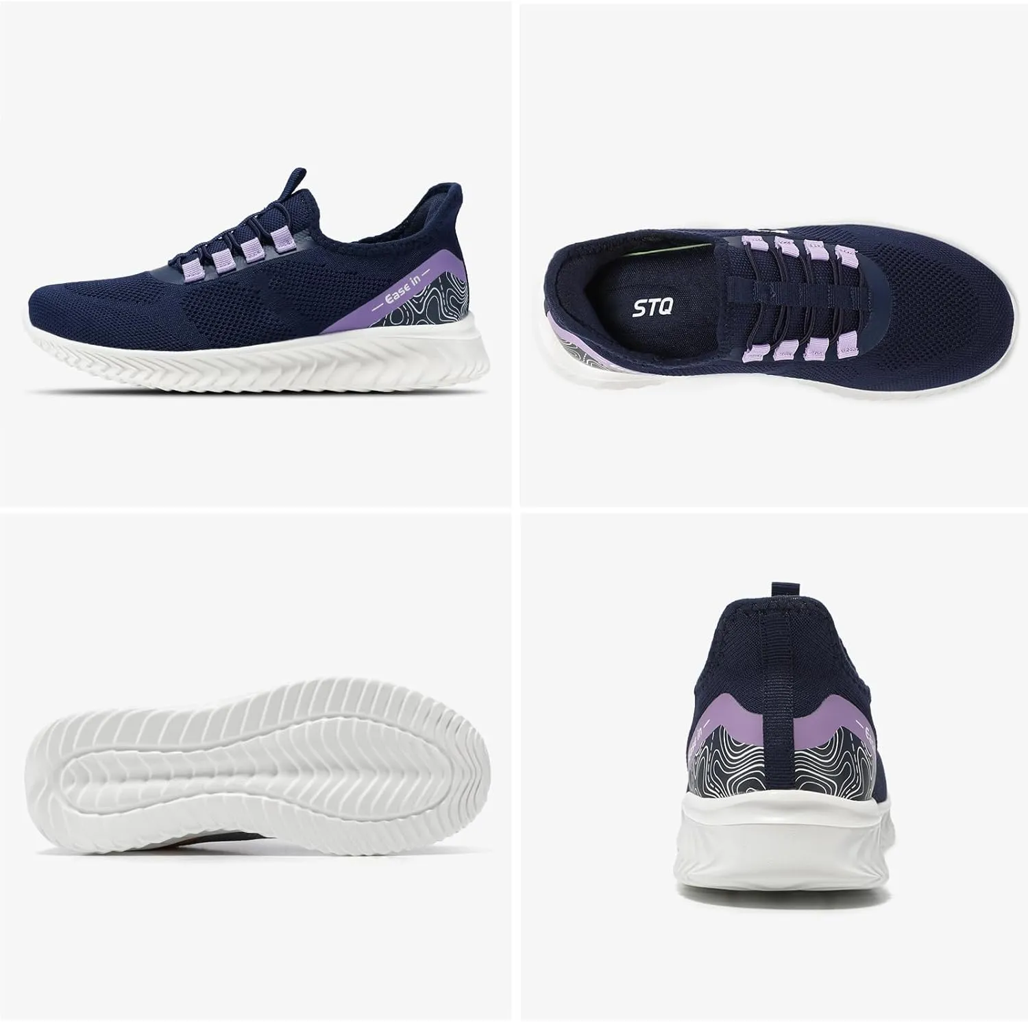 STQ Slip On Shoes Women Orthopedic Walking Sneakers Lightweight Ladies Pregnancy Maternity Tennis Shoes for Plantar Fasciitis Relief