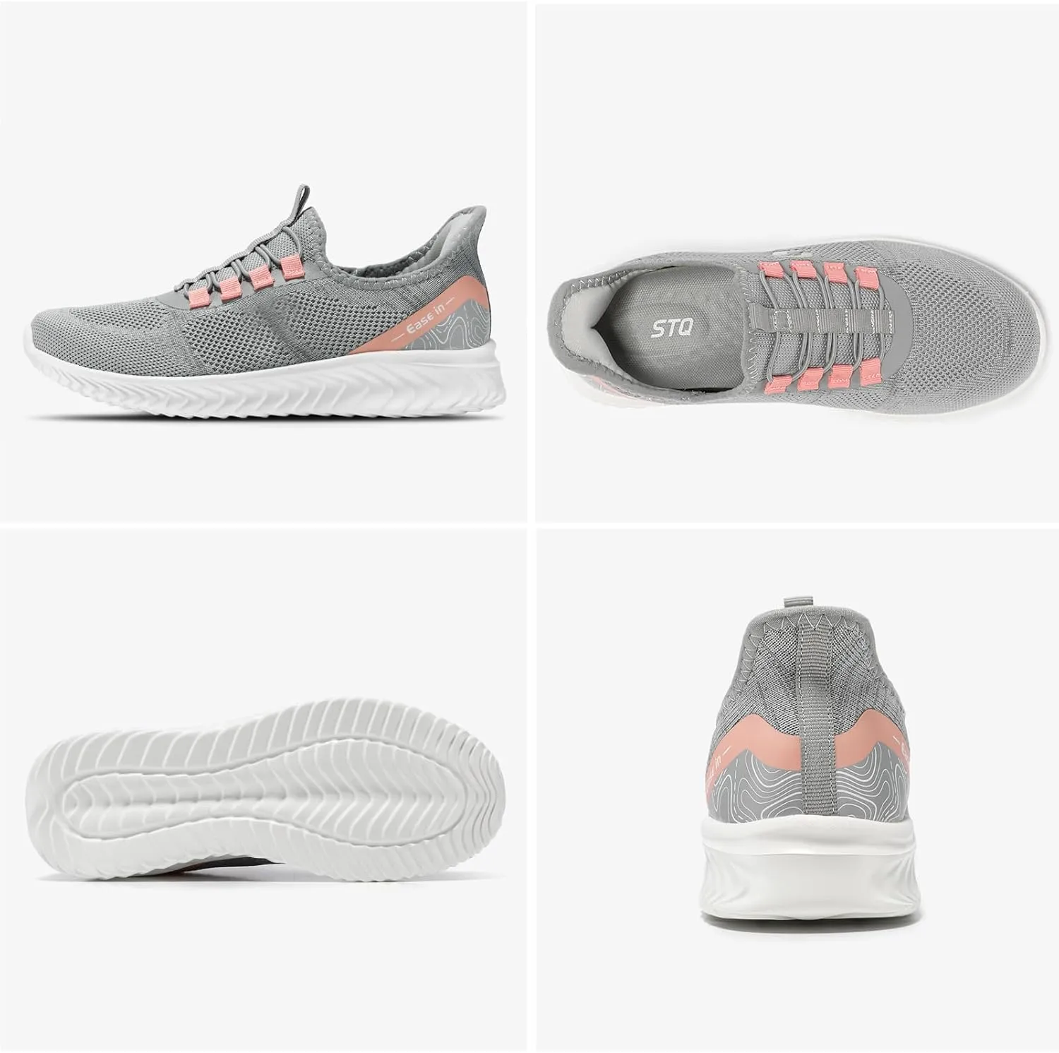 STQ Slip On Shoes Women Orthopedic Walking Sneakers Lightweight Ladies Pregnancy Maternity Tennis Shoes for Plantar Fasciitis Relief