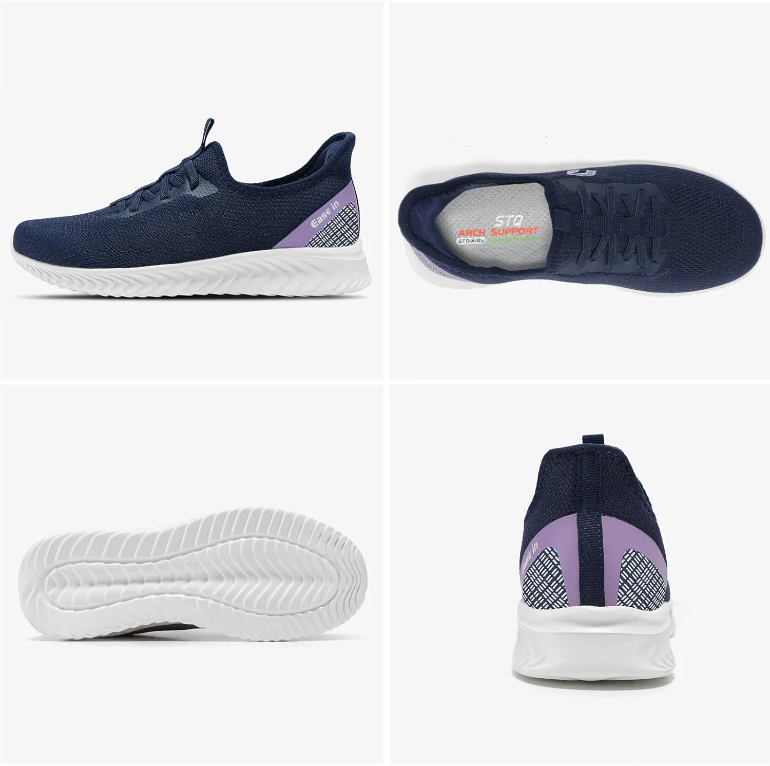 STQ Slip On Shoes Womens Orthopedic Walking Sneakers Lightweight Ladies Pregnancy Maternity Nurse Tennis Shoes for Plantar Fasciitis Relief Arch Support
