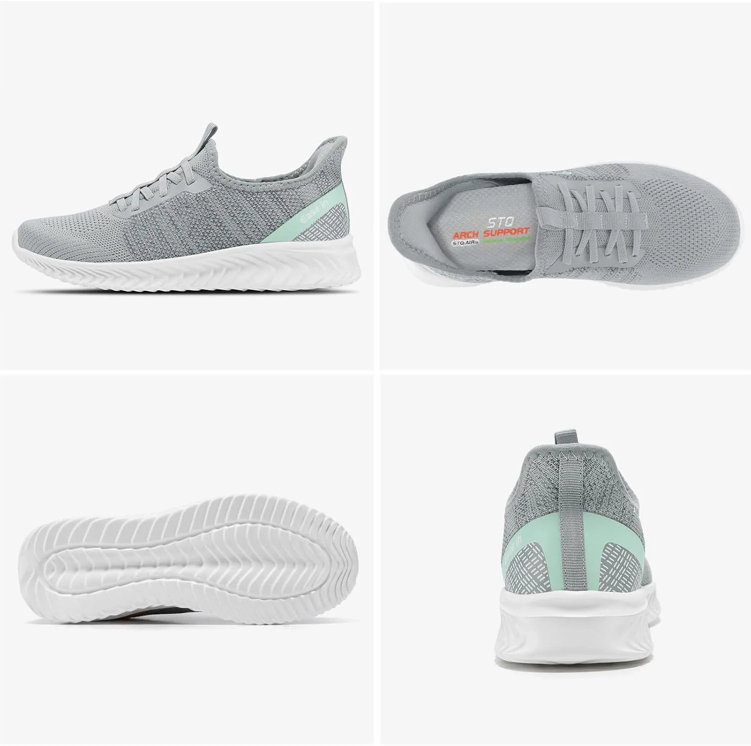 STQ Slip On Shoes Womens Orthopedic Walking Sneakers Lightweight Ladies Pregnancy Maternity Nurse Tennis Shoes for Plantar Fasciitis Relief Arch Support