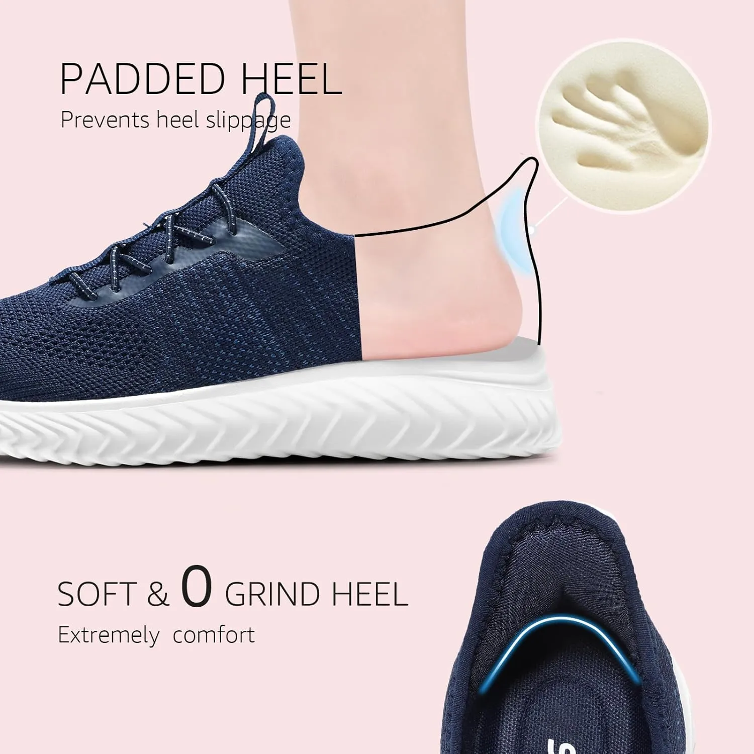 STQ Walking Shoes Women Wide Toe Box Slip on Sneakers with Maternity