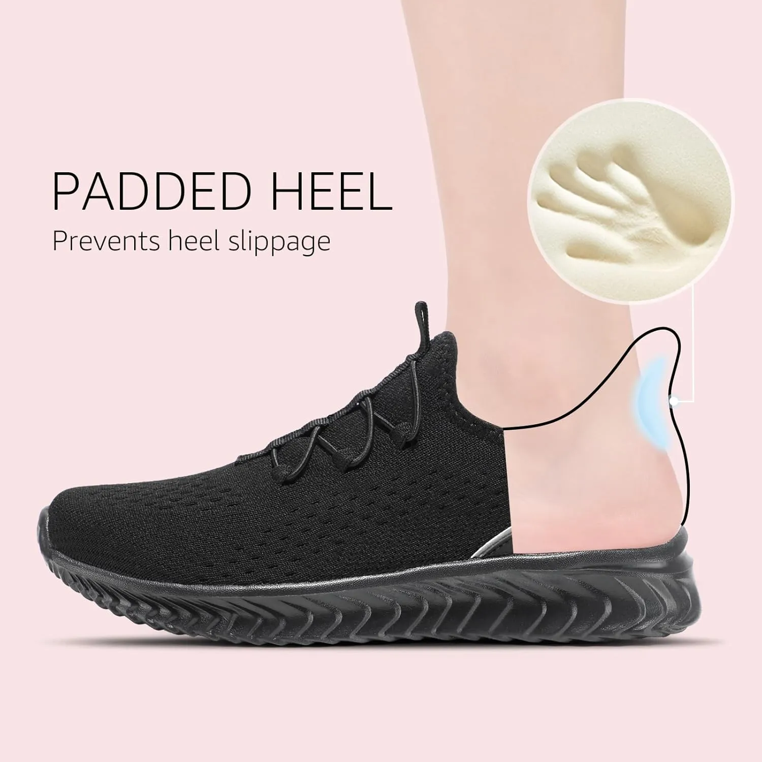 STQ Womens Orthopedic Walking Shoes Comfortable Slip on Sneakers for Plantar Fasciitis