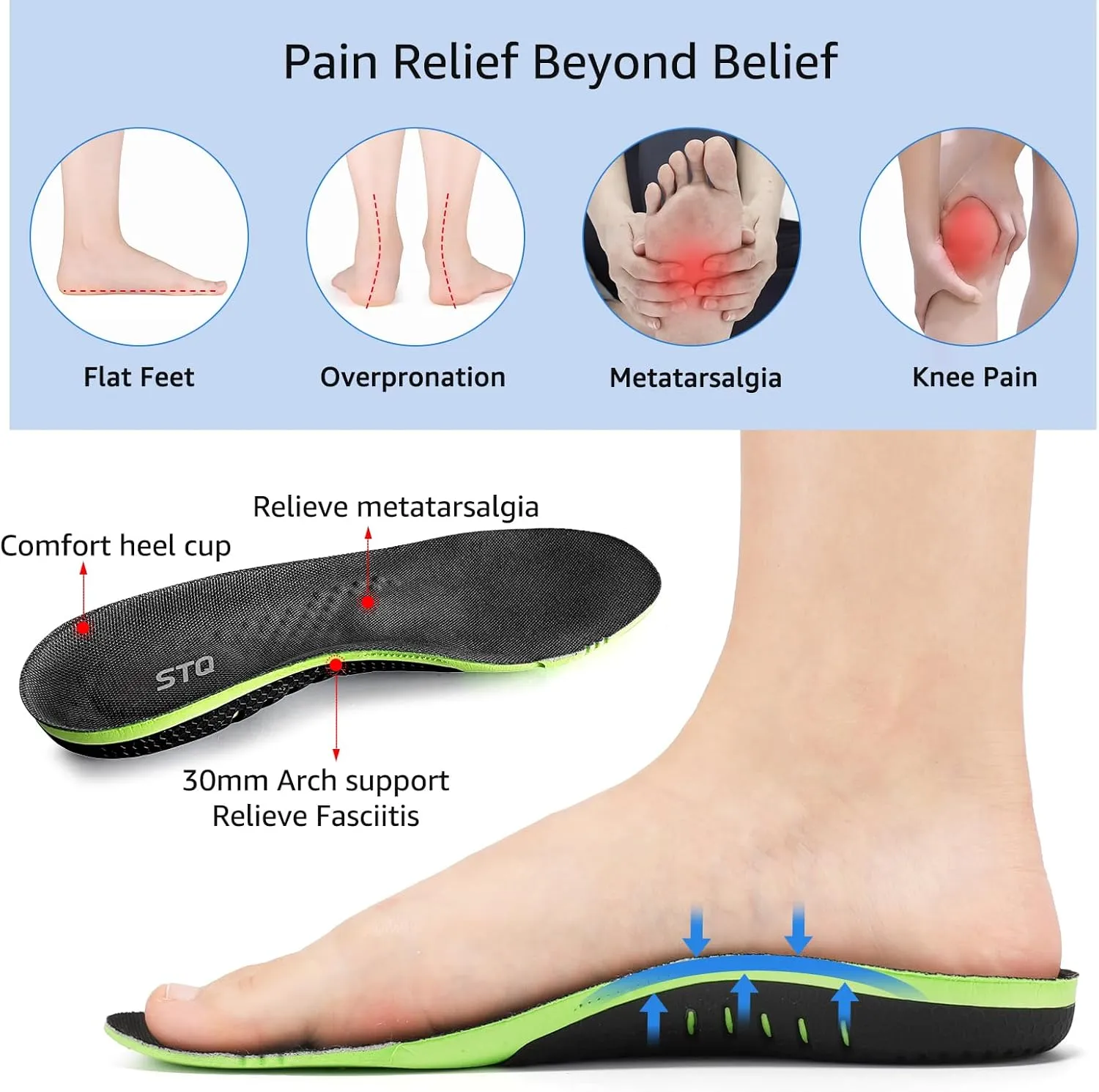 STQ Womens Orthopedic Walking Shoes Comfortable Slip on Sneakers for Plantar Fasciitis