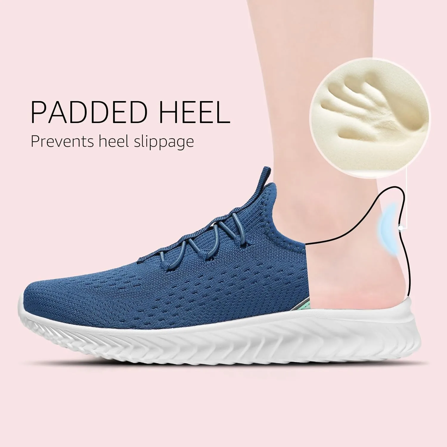STQ Womens Orthopedic Walking Shoes Comfortable Slip on Sneakers for Plantar Fasciitis