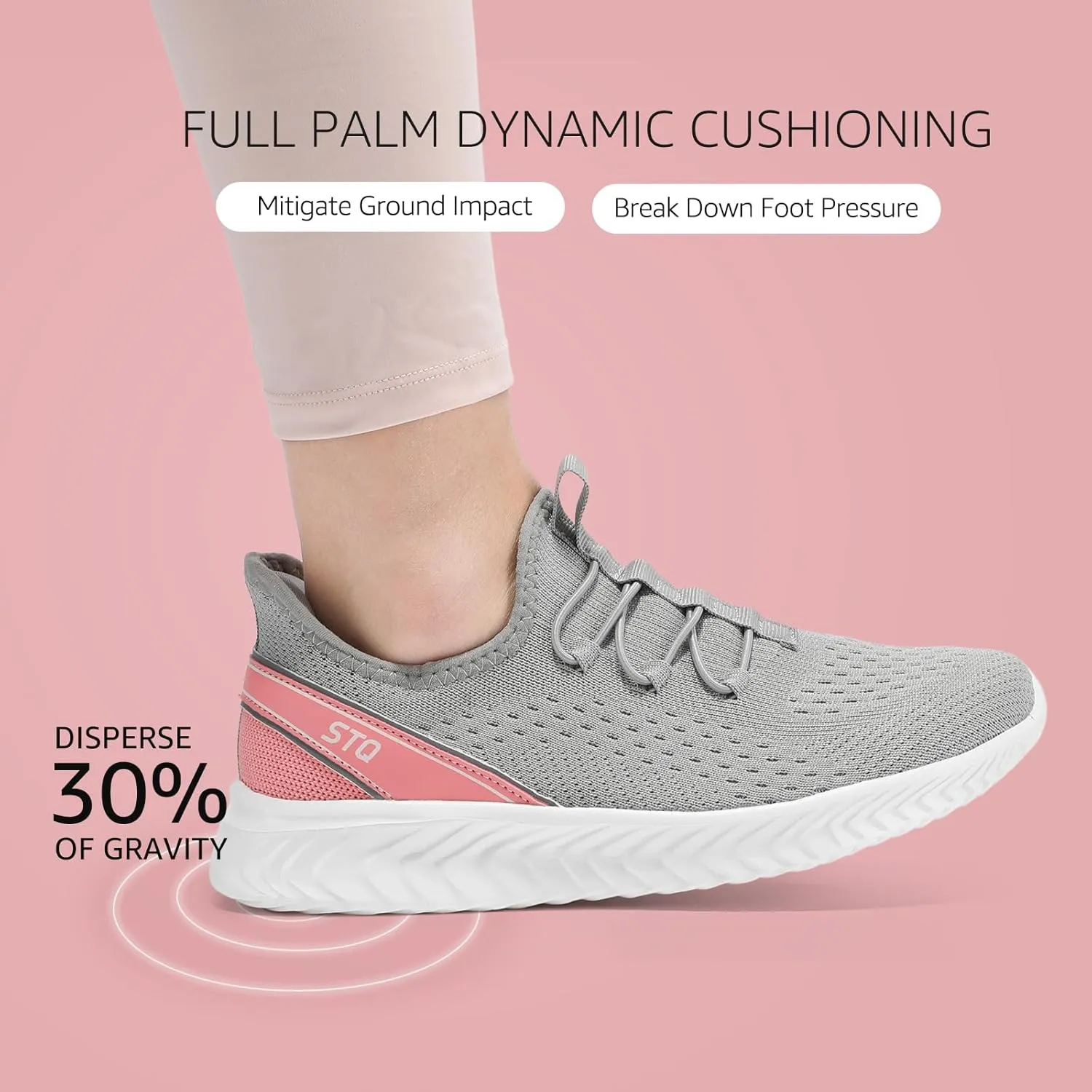 STQ Womens Orthopedic Walking Shoes Comfortable Slip on Sneakers for Plantar Fasciitis