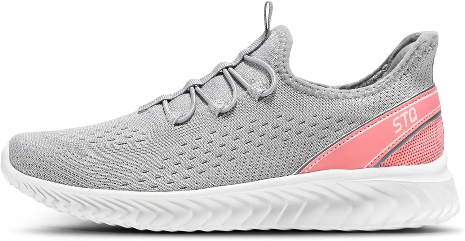 STQ Womens Orthopedic Walking Shoes Comfortable Slip on Sneakers for Plantar Fasciitis