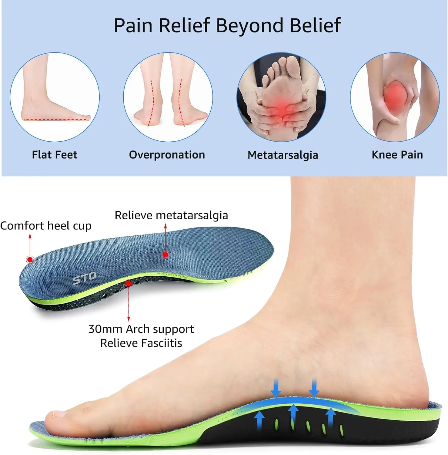 STQ Womens Orthopedic Walking Shoes Comfortable Slip on Sneakers for Plantar Fasciitis