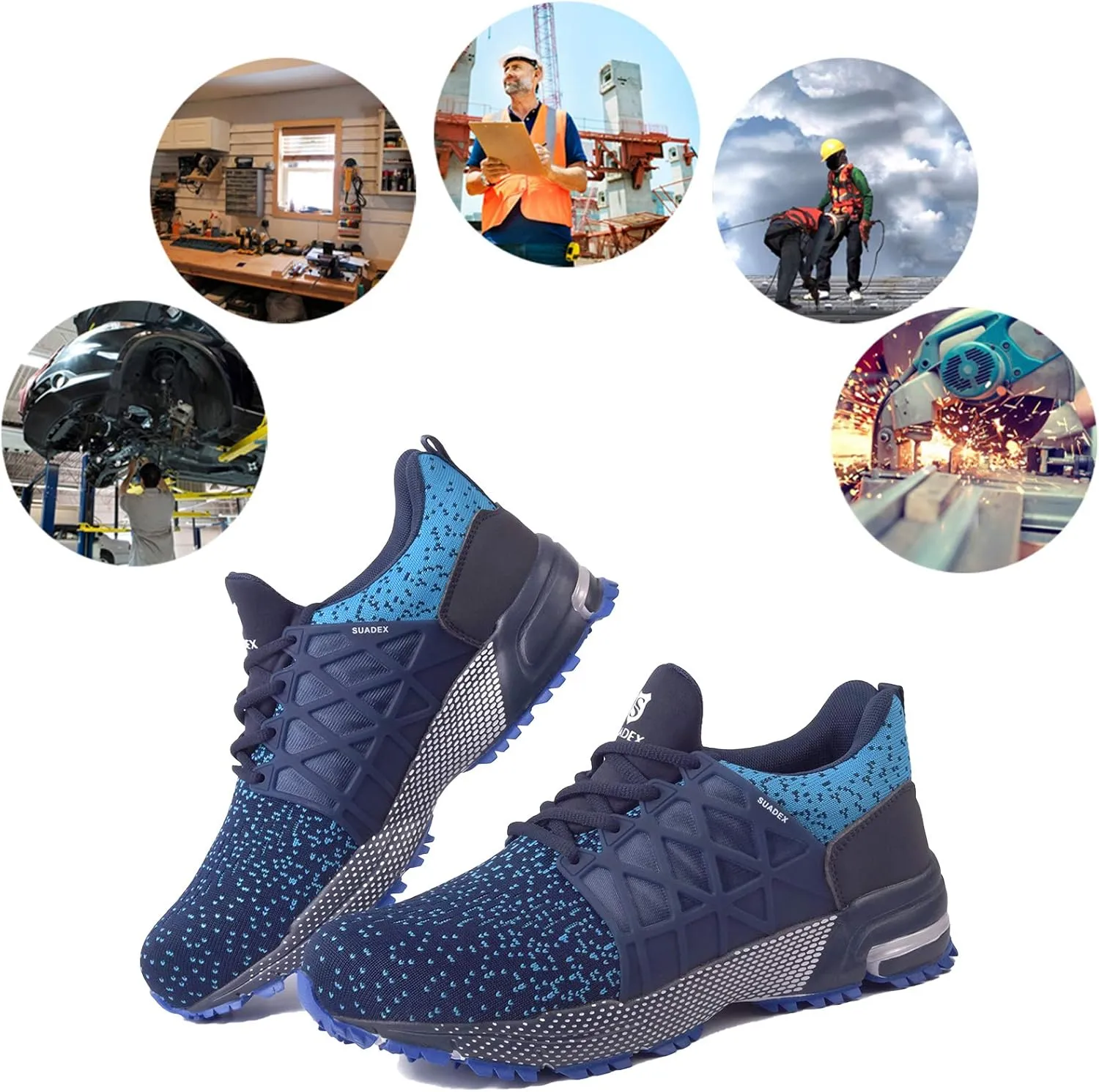 SUADEX Indestructible Steel Toe Shoes Men Women Safety Work Sneakers Comfortable Lightweight