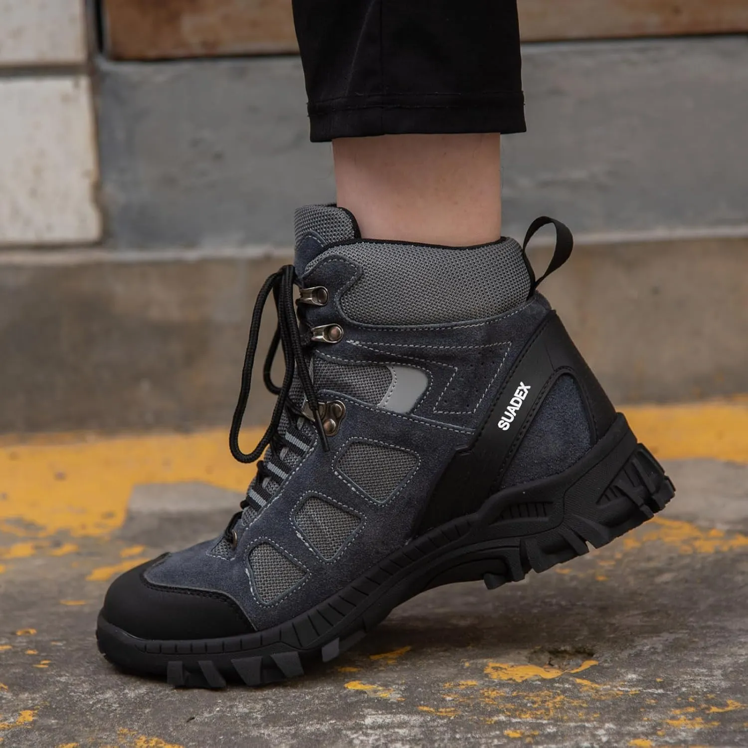 SUADEX Steel Toe Boots for Men Women Indestructible Non Slip Comfortable Work Boot Safety Construction Shoes