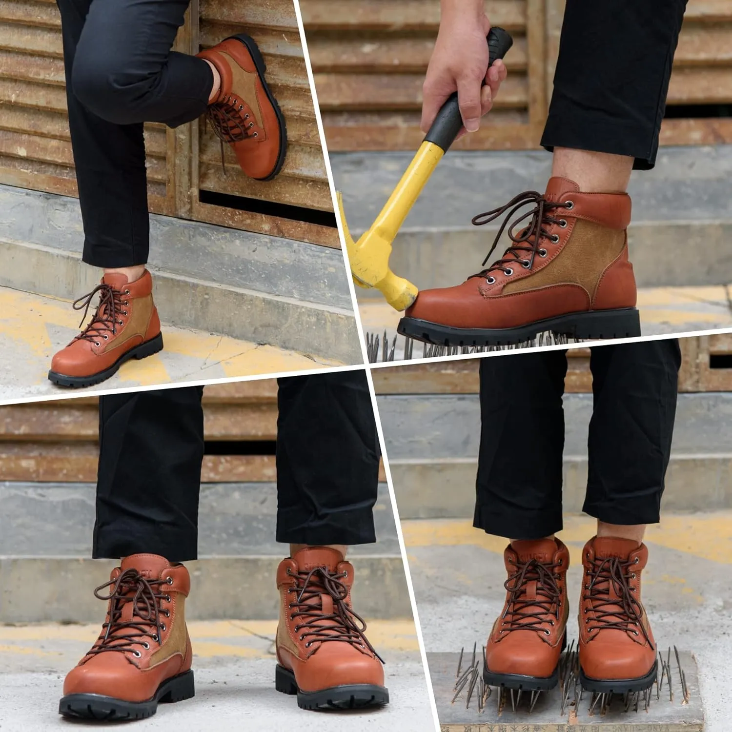 SUADEX Steel Toe Boots for Men Women,Heat Resistant Indestructible Work Safety Boot Outdoor Protection Construction Shoes